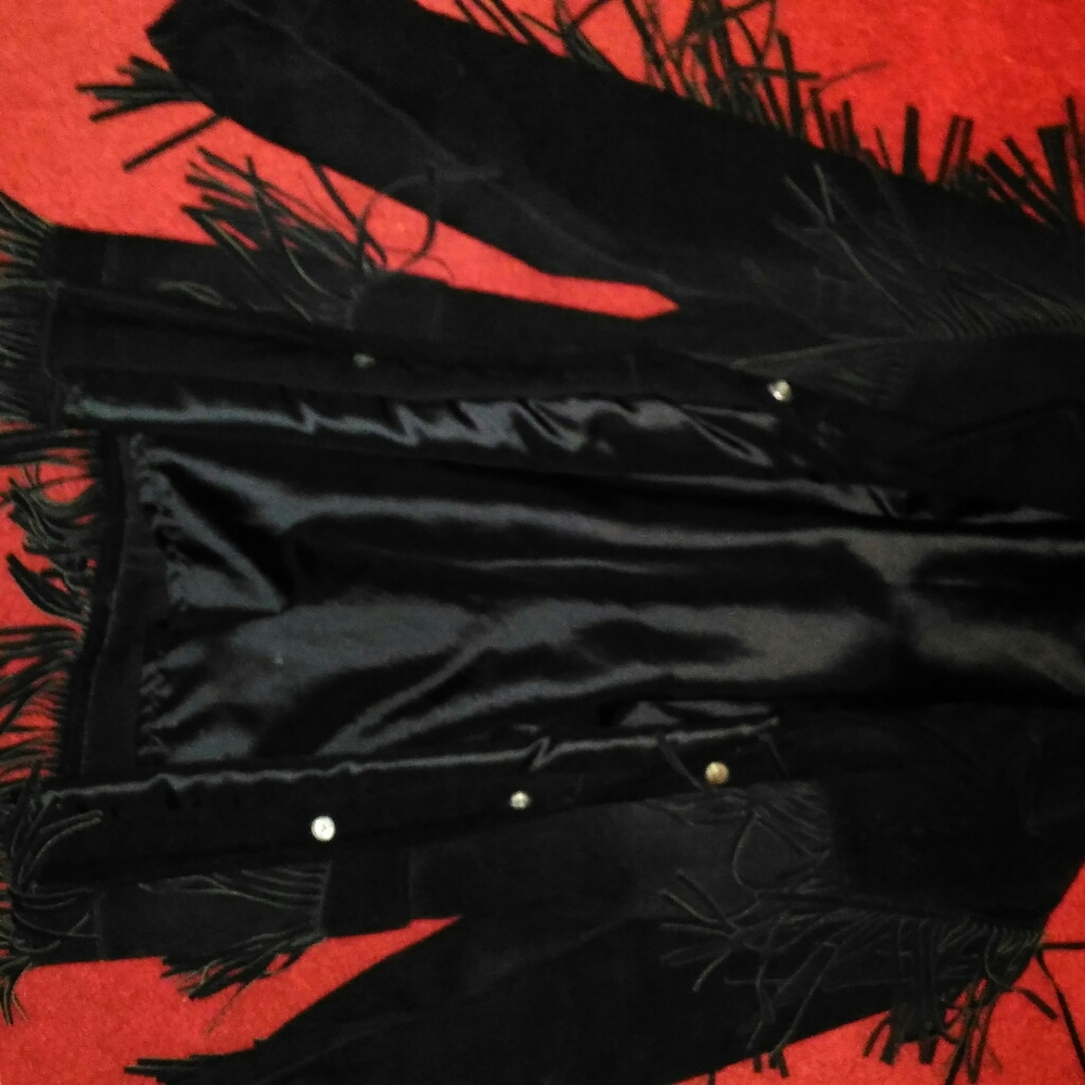 Black suede jacket with tassels